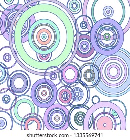 Modern background of colored circles on white