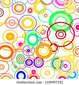 Modern background of colored circles on white