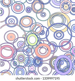 Modern background of colored circles on white