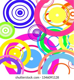 Modern background of colored circles on white