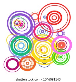 Modern background of colored circles on white