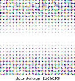 Modern background of colored dots on white