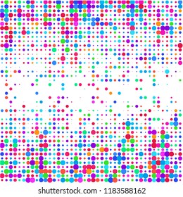 Modern background of colored dots on white