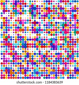 Modern background of colored dots on white