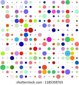 Modern background of colored dots on white