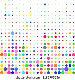 Modern background of colored dots on white