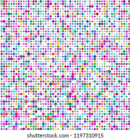 Modern background of colored dots on white