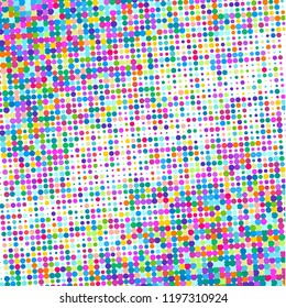 Modern background of colored dots on white