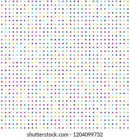Modern background of colored dots on white