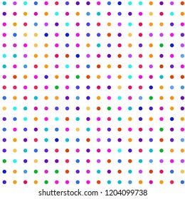 Modern background of colored dots on white