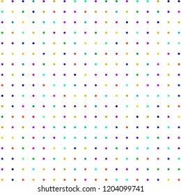 Modern background of colored dots on white