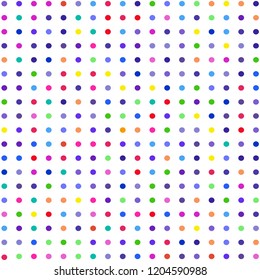 Modern background of colored dots on white
