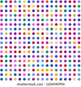 Modern background of colored dots on white