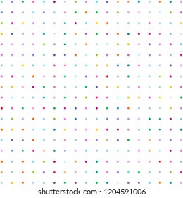 Modern background of colored dots on white