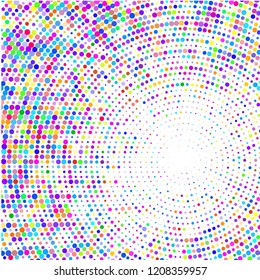 Modern background of colored dots on white