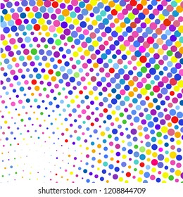 Modern background of colored dots on white