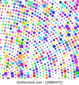 Modern background of colored dots on white