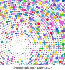 Modern background of colored dots on white
