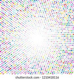 Modern background of colored dots on white