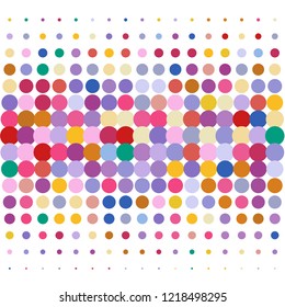 Modern background of colored dots on white