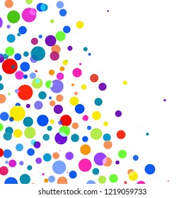 Modern background of colored dots on white