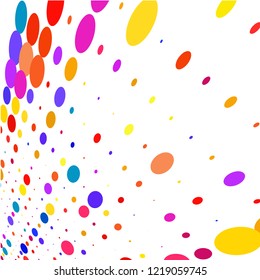 Modern background of colored dots on white