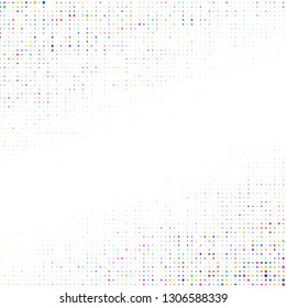 Modern background of colored dots on white