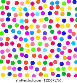 Modern background of colored dots on white