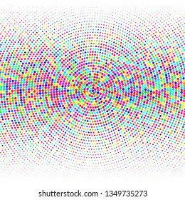 Modern background of colored dots on a white background for text
