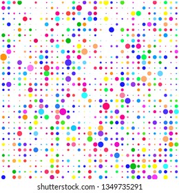 Modern background of colored dots on a white background for text
