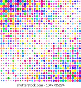 Modern background of colored dots on a white background for text