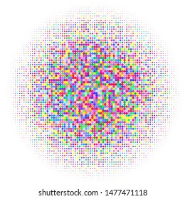 Modern background of colored dots on white