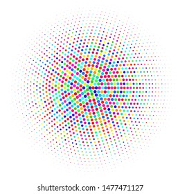 Modern background of colored dots on white