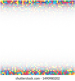 Modern background of colored dots on a white background