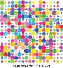 Modern background from colored dots on white