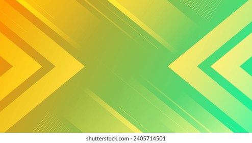 Modern background. Colorful. Green and orange gradation. Abstract slash.Arrow