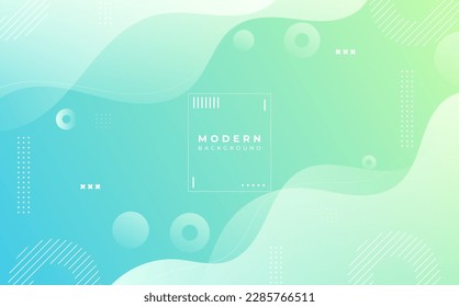 Modern background. colorful, smooth yellow green gradation. geometric effect, memphis style, wave