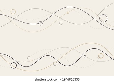 Modern background composition of amorphous forms and lines abstract style. Illustrations are full of simple forms. Geometric shapes as circles, waves form vector graphics for design projects. 