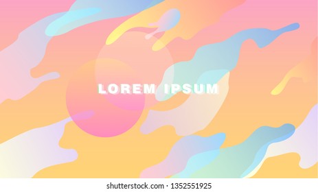 Modern background with coral frame and liquid shape