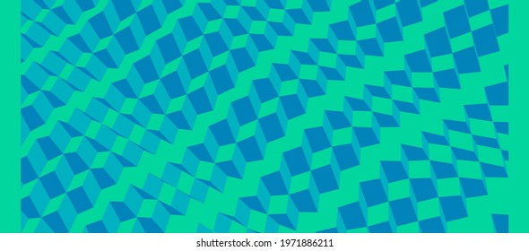 Modern background with cubes. Minimalistic geometric design. Voxel art. 3D vector illustration.