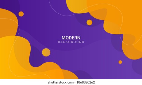 Fondo moderno con forma de curva y color púrpura amarillo. Bien utilizado para Banner, Feed, Flyer, Poster, Wallpaper, Landing Page, etc - EPS 10 Vector