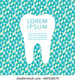 Modern background for a dentist or dental clinic created in mosaic style with a bright and fresh look. Stock vector.