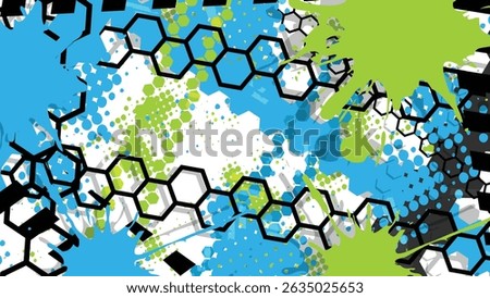 A modern background design with an abstract hexagon pattern that overlaps and forms dynamic lines.