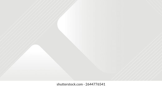 Diseño de fondo moderno con patrón de línea diagonal en color gris. Plantilla Horizontal blanca del Vector para el Anuncio de negocios de la invitación formal de lujo del telón de fondo.