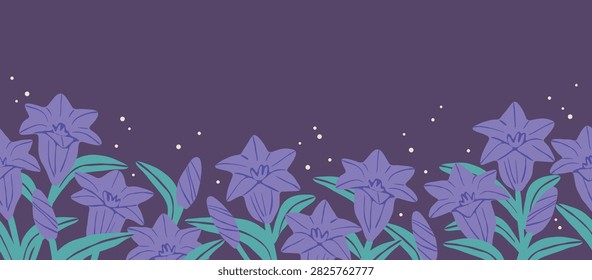 Modern background design featuring gentian flowers
