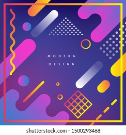 Modern background design. Fluid motions. Gradient web banner. Geometry composition.