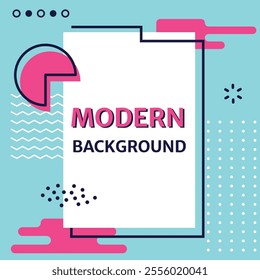 Modern background design with geometric shapes, abstract patterns, and vibrant pink and teal colors, creating a visually appealing and contemporary aesthetic