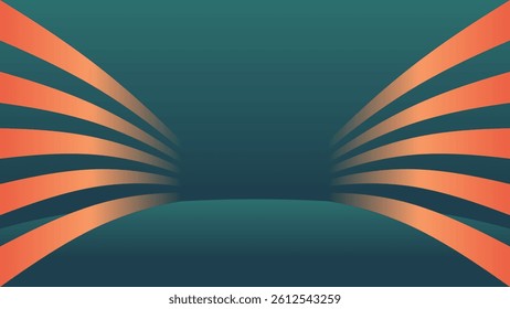 Modern Background Design With Lines That Disappear Into The Depth Like A Corridor