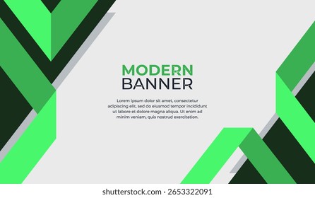 Modern background design template with green shapes