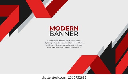 Modern background design template with red shapes
